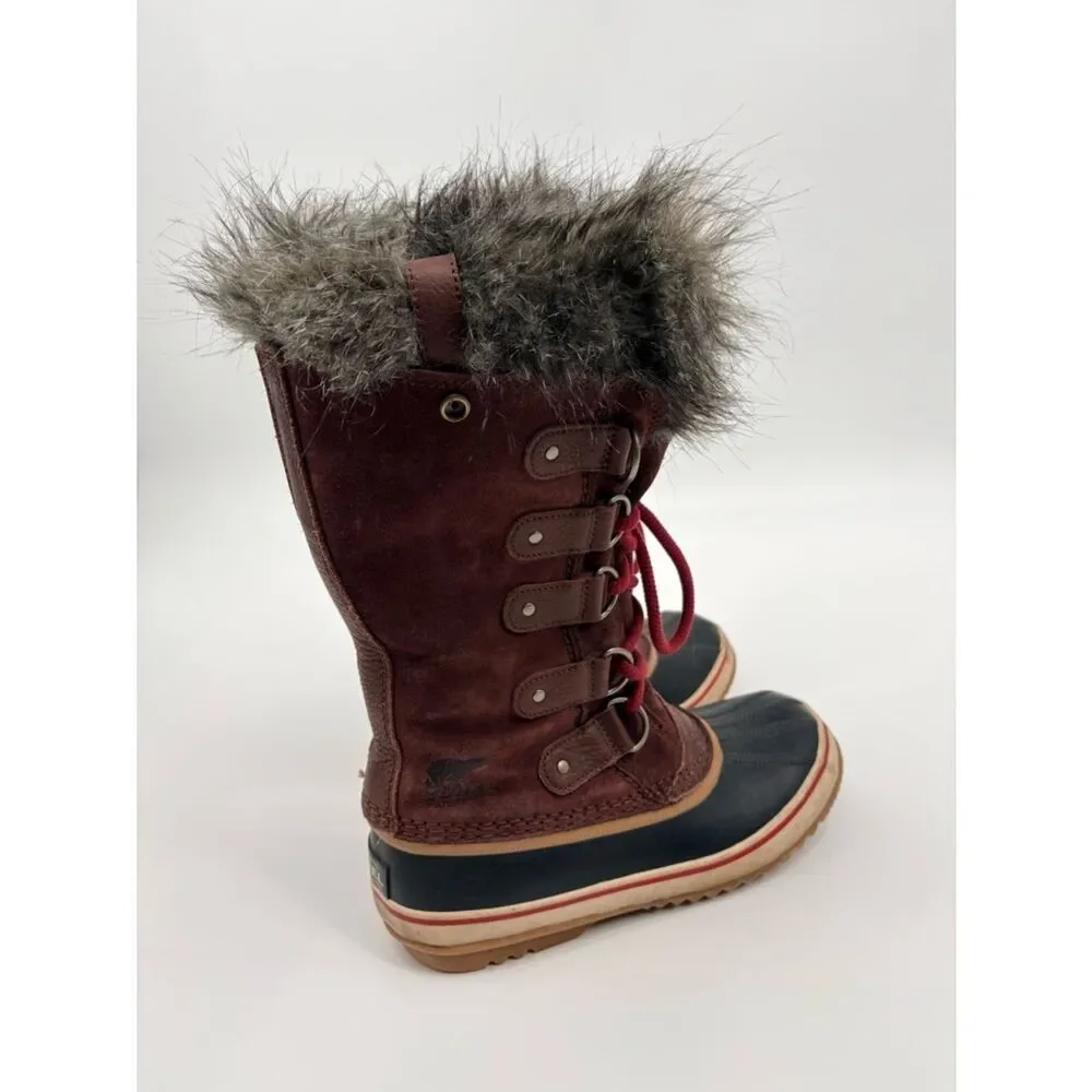 Sorel | Maroon Joan of arch Suede Faux Fur Winter Boots